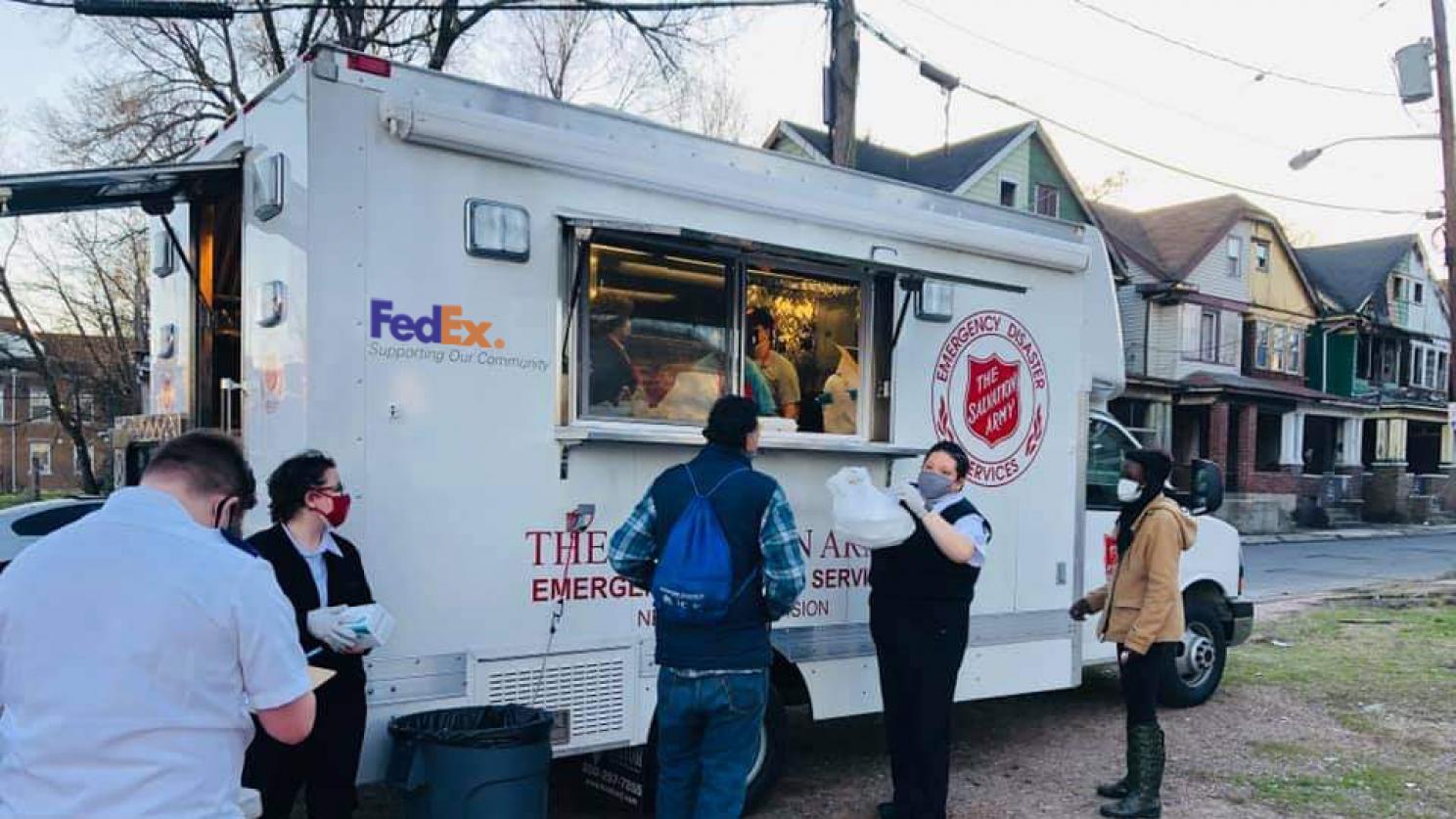 food truck serving customer